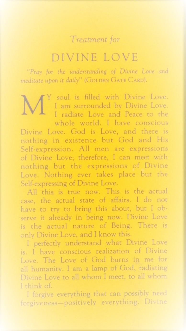 Treatment for Divine Love 33 5 cards per order of 1 DEVORSS